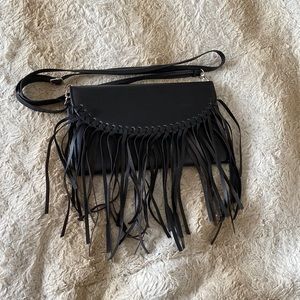 Black fringe purse